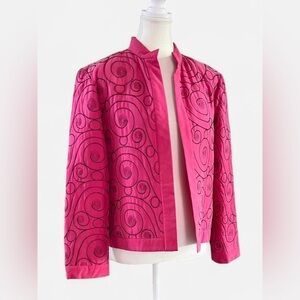 Christina Hope Y2K Pink Embroidered Silk Jacket Size M